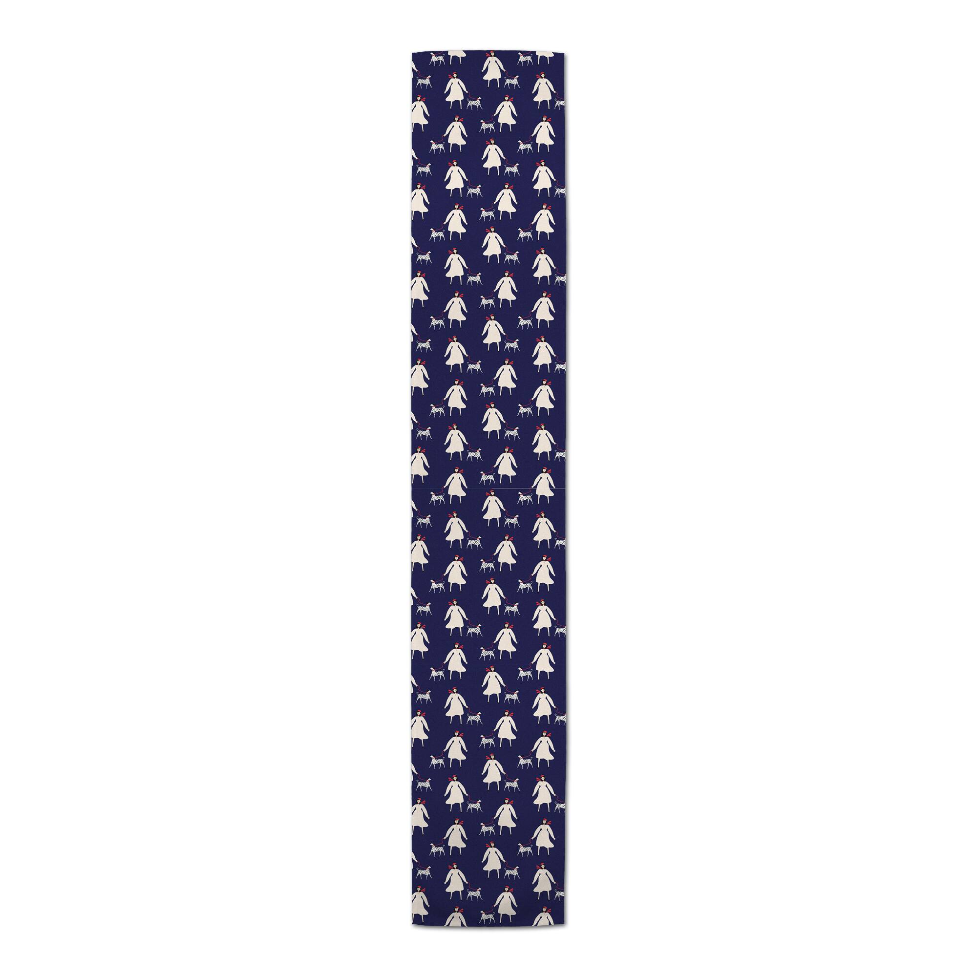 French Woman & Dog Cotton Twill Runner